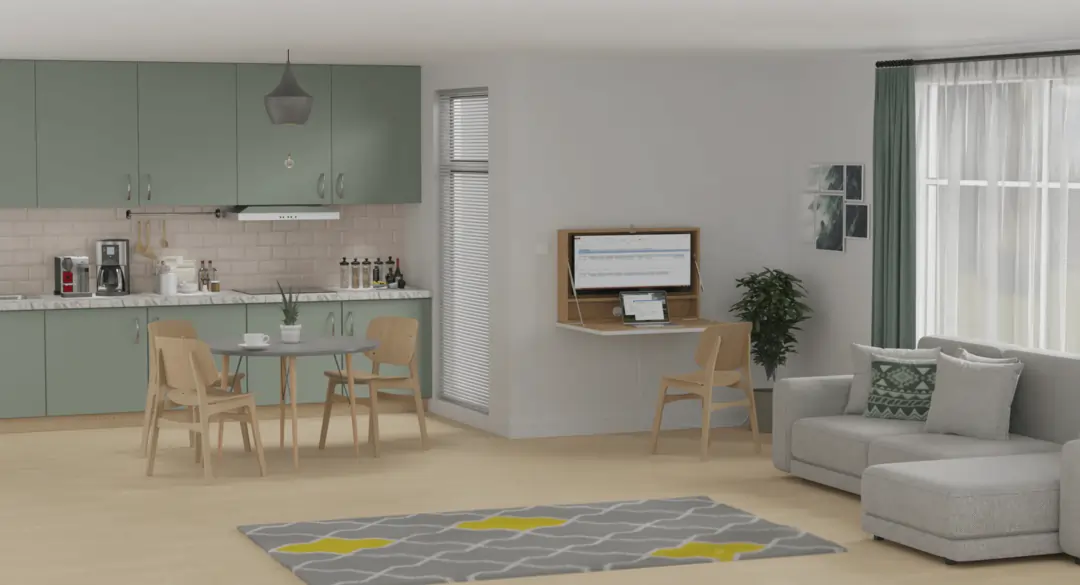 DropTop desk in an apartment.