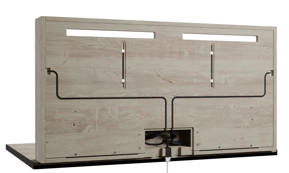 DropTop cable management system on back of unit.